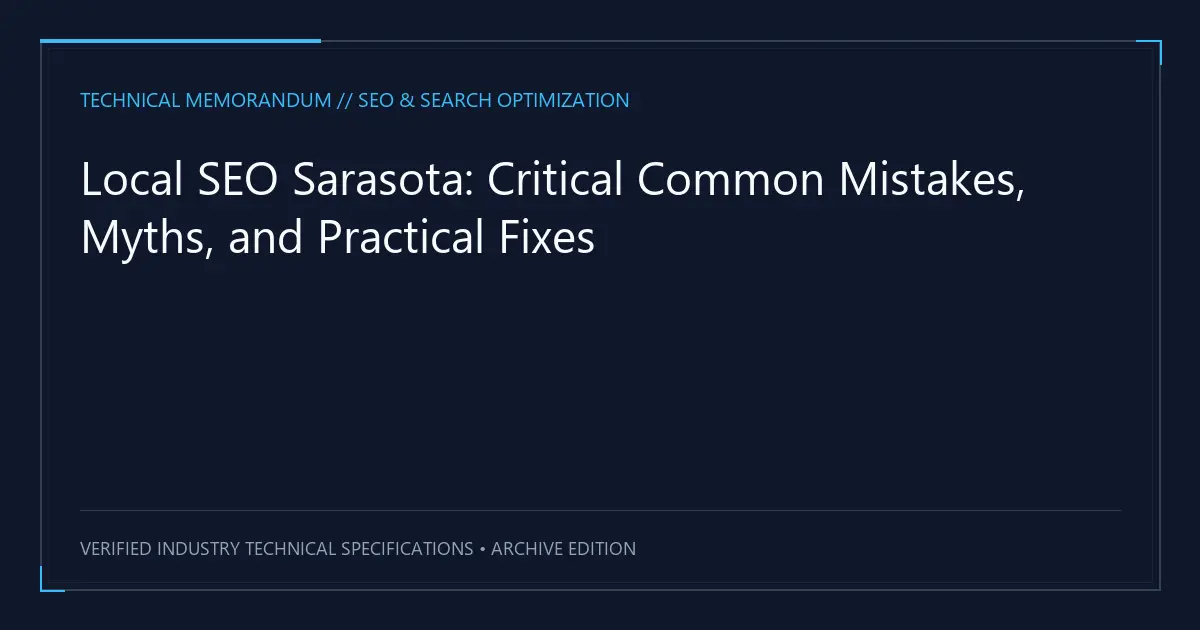 Local SEO Sarasota: Critical Common Mistakes, Myths, and Practical Fixes